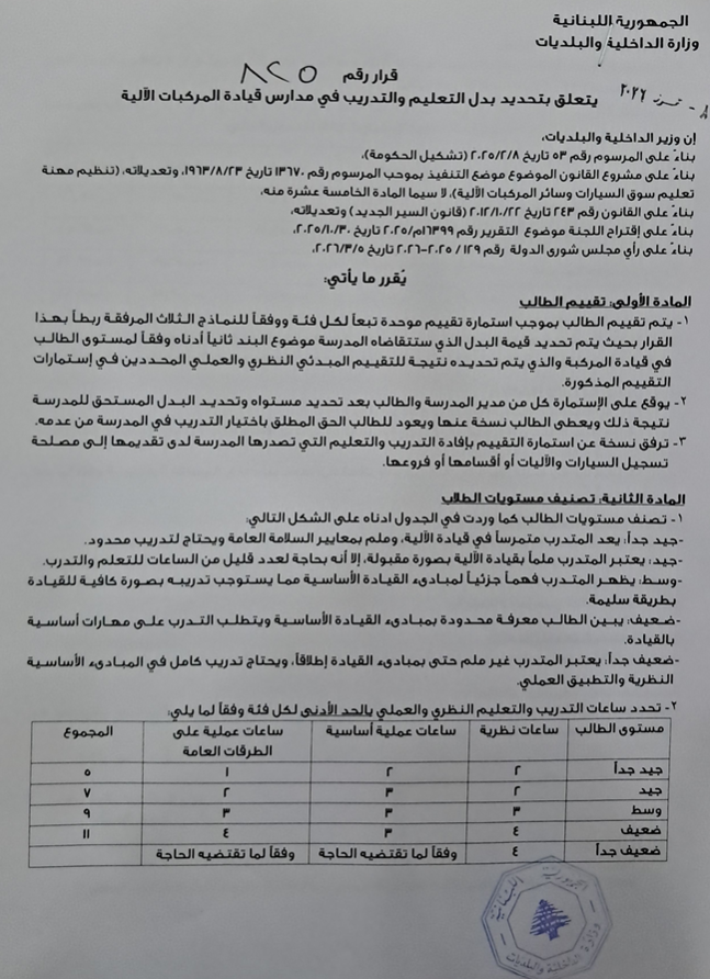 وزارة الداخلية تعمم تنظيم بدلات تعليم السوق وتحدد آلية استيفائها