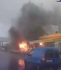 حريق في محطة محروقات عند مدخل جبيل