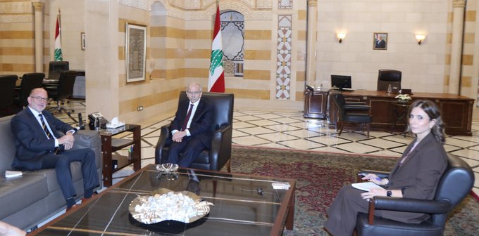 سلام استقبل بروندين في السراي الحكومي