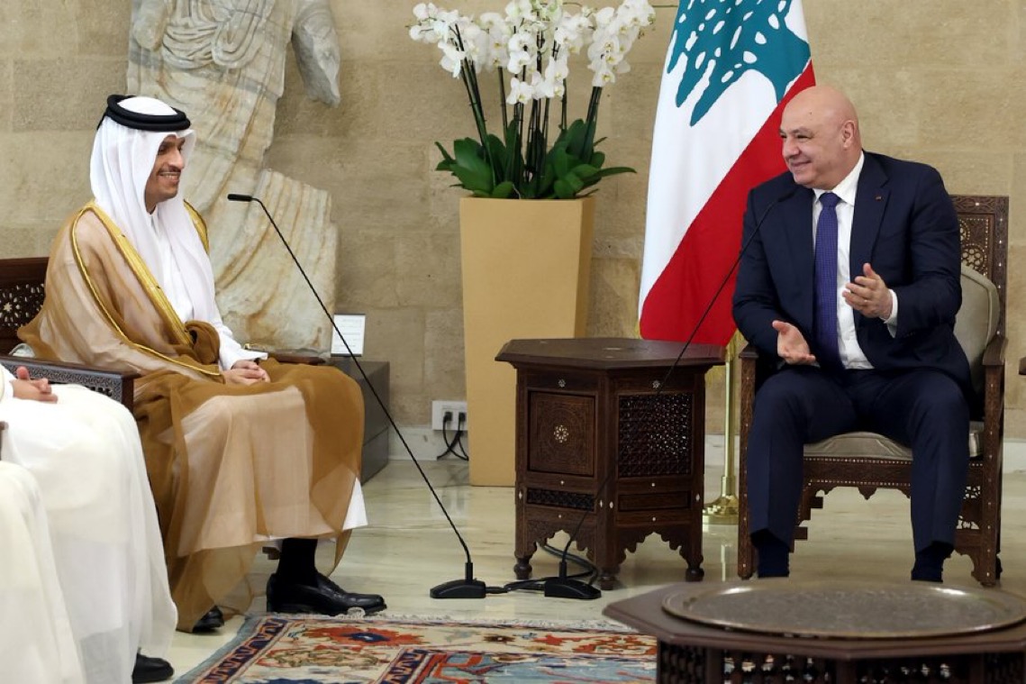 الرئيس عون يشيد بدور قطر في تعزيز استقرار المنطقة ويدعو إلى الضغط على إسرائيل لوقف اعتداءاتها
