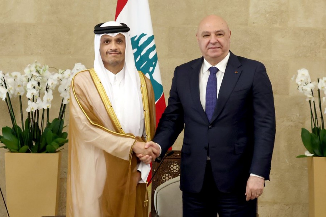 الرئيس عون يشيد بدور قطر في تعزيز استقرار المنطقة ويدعو إلى الضغط على إسرائيل لوقف اعتداءاتها