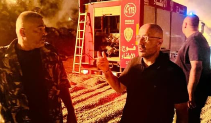 وزير البيئة تفقد عمليات إطفاء الحريق في مطمر النفايات
