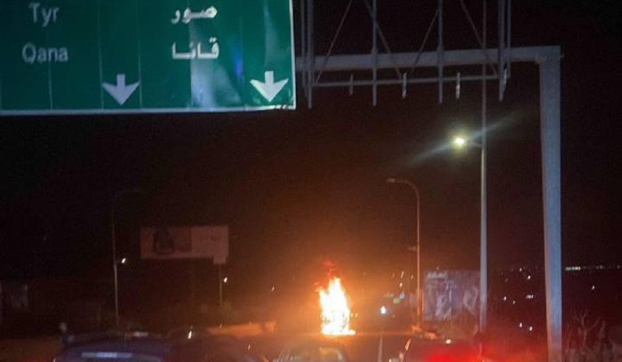 إحتراق شاحنة محملة بالغاز