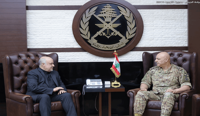 قائد الجيش استقبل السفير الإيراني... وهذا ما جرى بحثه