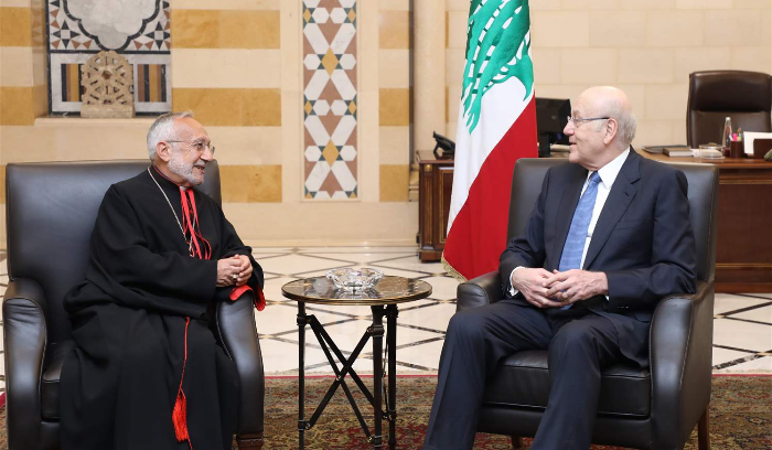ميقاتي استقبل البطريرك روفائيل بيدروس في السراي الحكومي