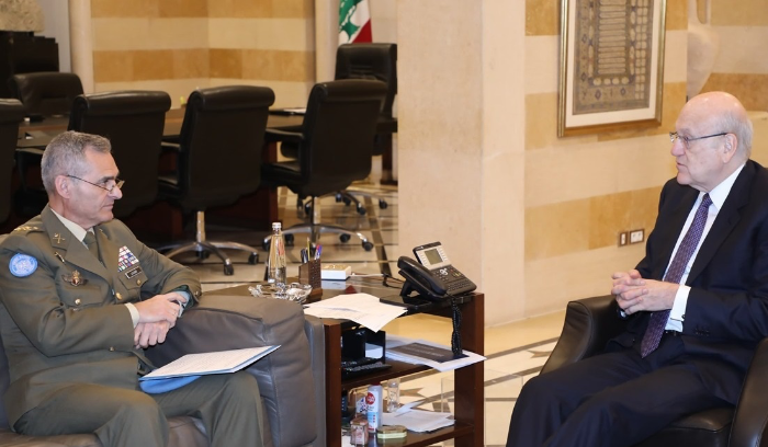 ميقاتي‬⁩ عرض مع لازارو الوضع في ⁧‫جنوب لبنان‬⁩.. واستقبل بلحاج والقرم
