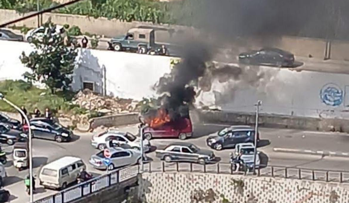 حريق يلتهم فان على طريق مشروع القبة في طرابلس …هل من اصابات؟