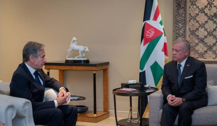 خلال لقائه بلينكن.. العاهل الأدرني يشدد على وضع حد لأزمة غزة