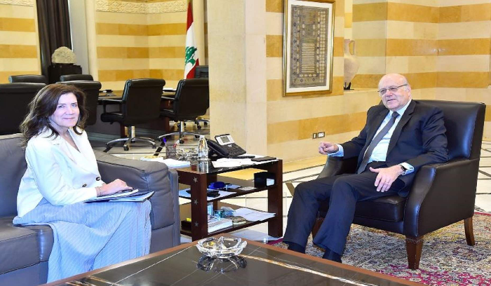 ميقاتي التقى السفيرة الاميركية مودعة وعرض مع طوني فرنجية والبيسري للأوضاع