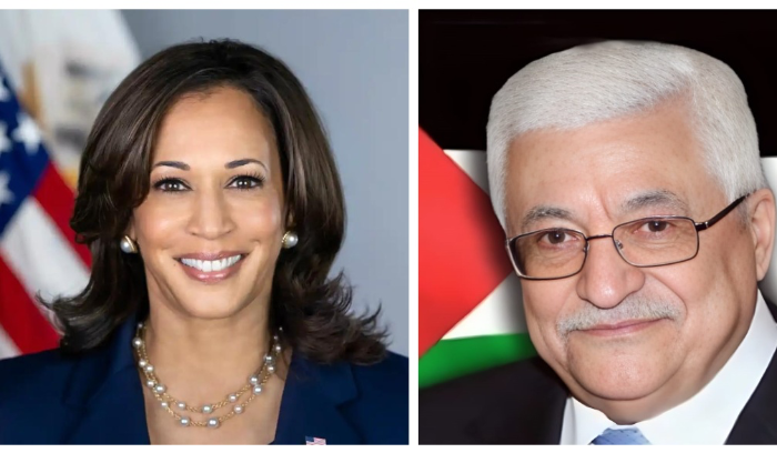 محمود عباس أبلغ هاريس هاتفيًا أن السلام والأمن يتحققان من خلال إنهاء الاحتلال  عن كامل أرض دولة فلسطين