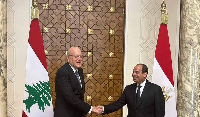 ميقاتي من مصر: لدعم الموقف المصري في ايجاد حل دائم للقضية الفلسطينية