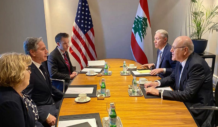 ميقاتي التقى بلينكن وأكد التزام لبنان الشرعية الدولية وتطبيق القرار 1701 بالتنسيق مع 