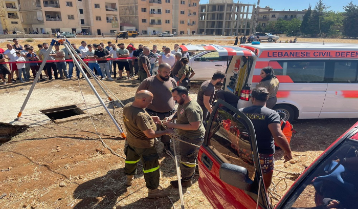 إنتشال جثة طفل من بئر في زحلة