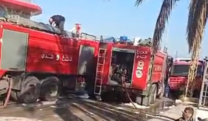 حريق داخل مستودع معمل لتصنيع الطلاء في الشويفات-عاليه