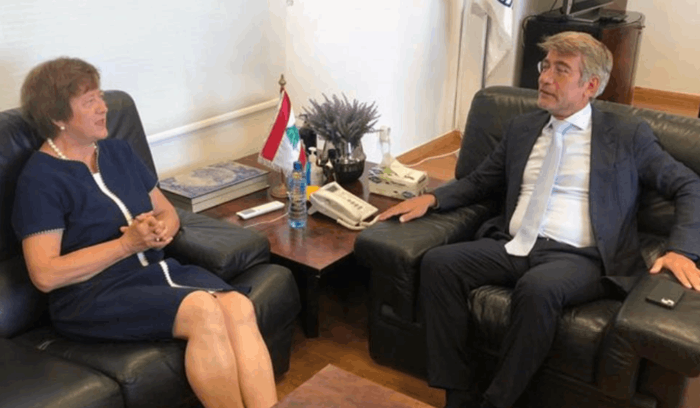 فياض أطلع فرونتسكا على خطوات الوزارة لوضع كل القطاعات على سكة التعافي لا سيما الكهرباء