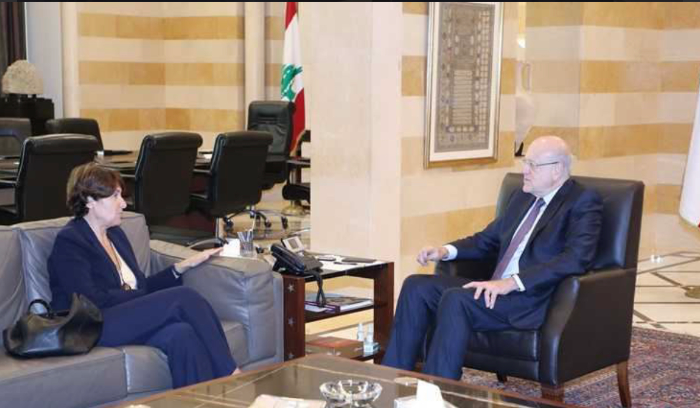 ميقاتي بحث وغريو في الزيارة المرتقبة للودريان إلى لبنان