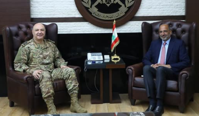 قائد الجيش استقبل نائب المنسقة الخاصة للأمم المتحدة في لبنان