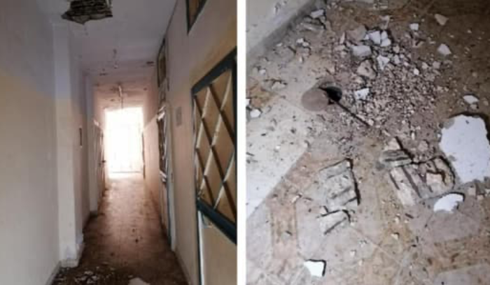 إنهيار جزئي في سقف مبنى