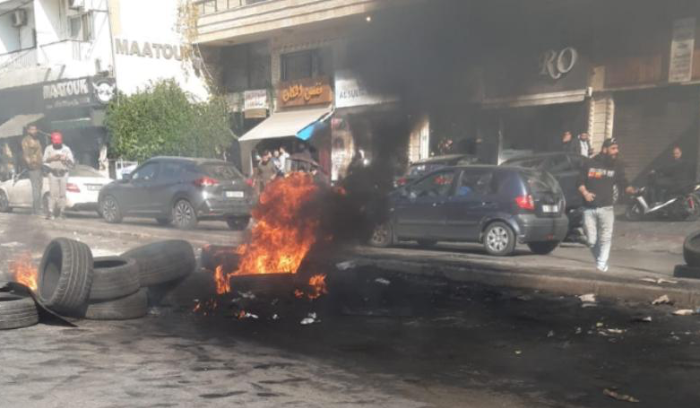قطع طريق صيدا القديمة - الشياح في الاتجاهين