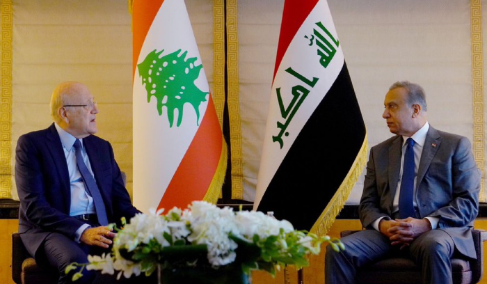 الكاظمي أكّد لميقاتي إستمرار إستعداد وقوف العراق إلى جانب لبنان في محنته