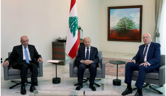 علاقة عون مع بري وميقاتي إلى مزيد من التأزم... و«حزب الله» يوقف وساطته<br />
واشنطن تربط مفاوضات ترسيم الحدود بالانتخابات الإسرائيلية