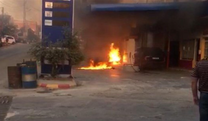 حريق في محطة بسبب احتكاك كهربائي