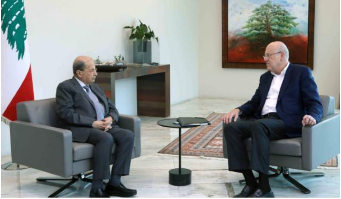 مصادر بعبدا: إذا أعيدت تسمية ميقاتي فهنيئاً له<br />
عون يرفض تعويم الحكومة أو التحايل لاستمرارها حتى نهاية العهد