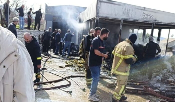 حريق في معمل نبيذ في راشكدة - البترون