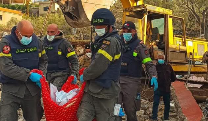 الدفاع المدني انتشل أشلاء شهداء من الخيام وكفرشوبا والجبّين وشيحين ومثلث طيرحرفا