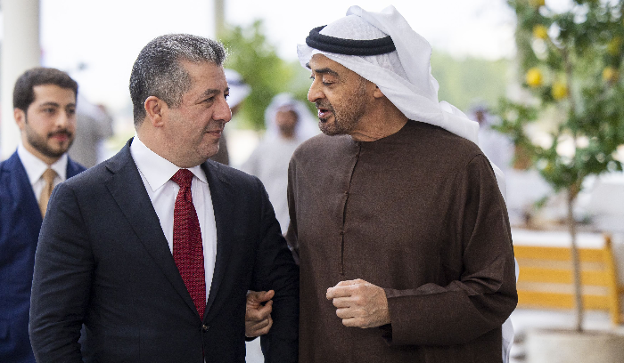 رئيس دولة الامارات بحث مع بارزاني في سبل توسيع آفاق التعاون