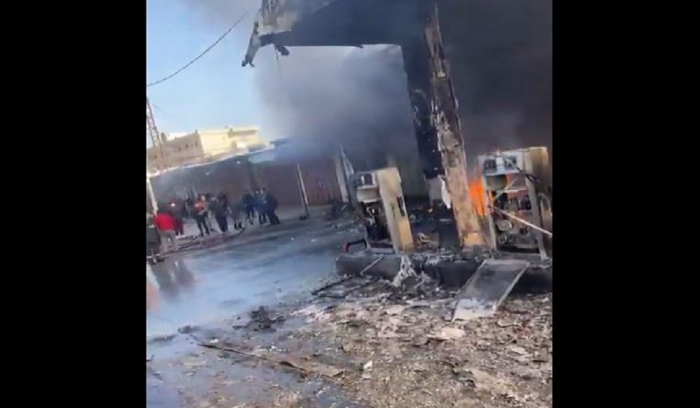 حريق في محطة للمحروقات