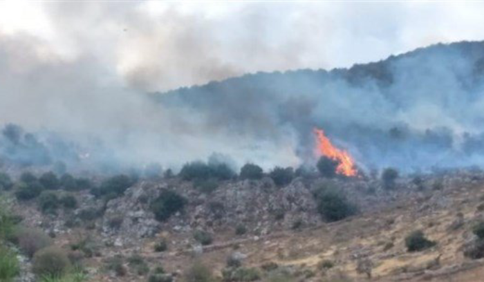 حريق بين باب مارع وعيتنيت في البقاع