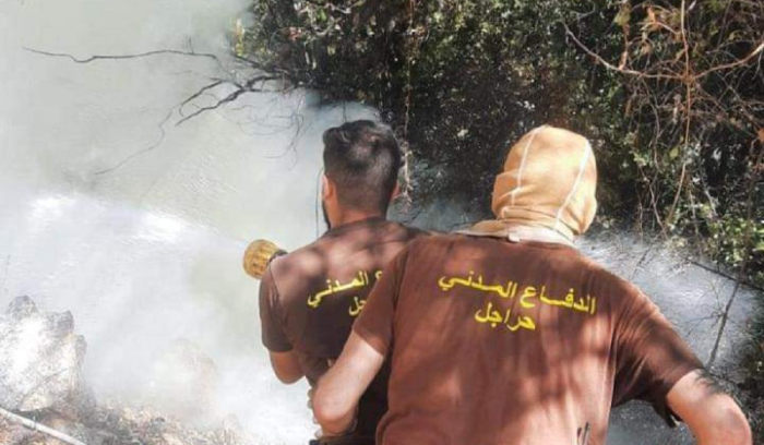 إخماد حريق في كفردبيان