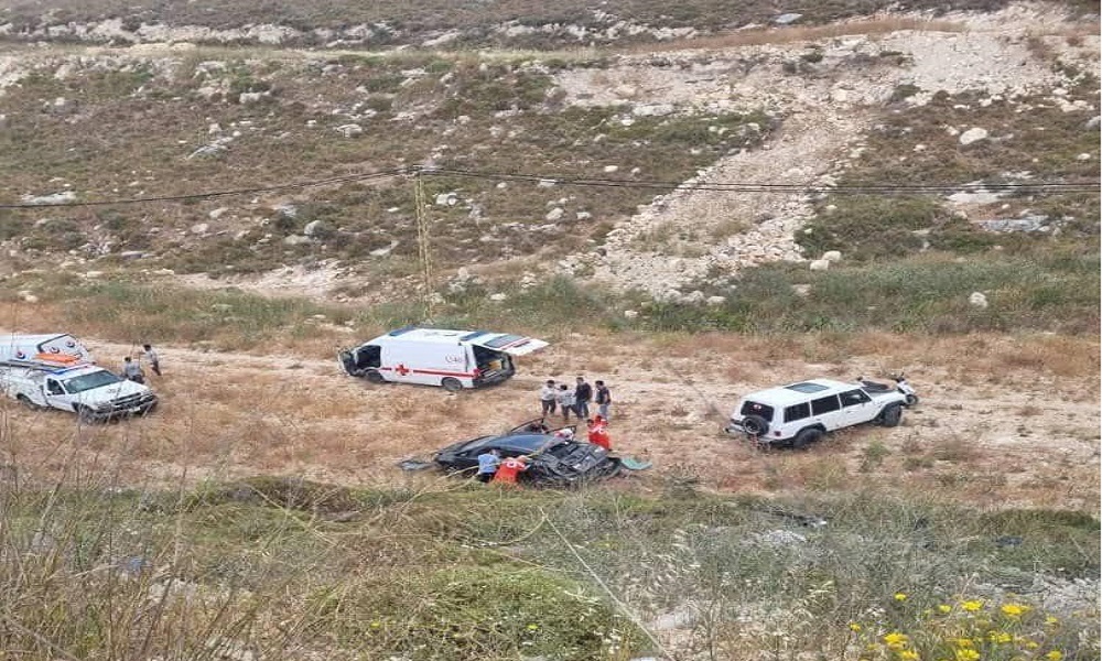 إصابات في حادث انزلاق سيارة على طريق كفردجال – شوكين