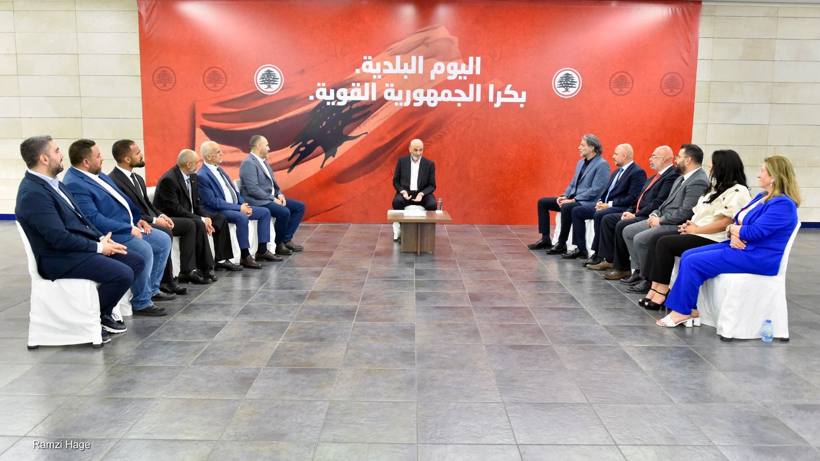 جعجع التقى مجلسي بلديتي التعزانية وسلفايا - عاليه