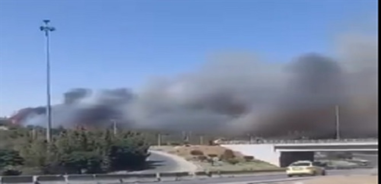 حريق كبير في محيط قصر الشعب