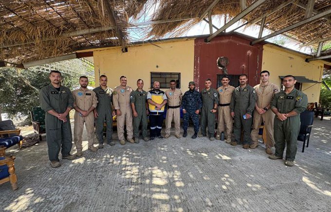عودة الطوافات التابعة للقوات الجوية في الجيش بعد مشاركتها في إخماد حرائق في ريف اللاذقية في سوريا
