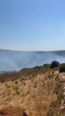قنبلة حارقة من درون في وادي مريمين اطراف ياطر