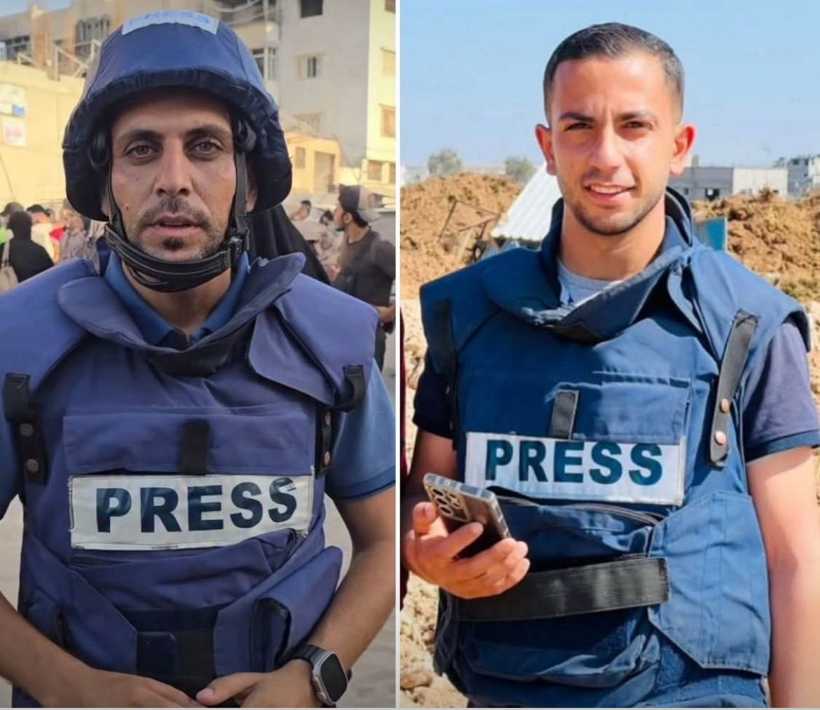 استشهاد مراسلي قناة الجزيرة  بقصف إسرائيلي قرب مستشفى الشفاء في غزة