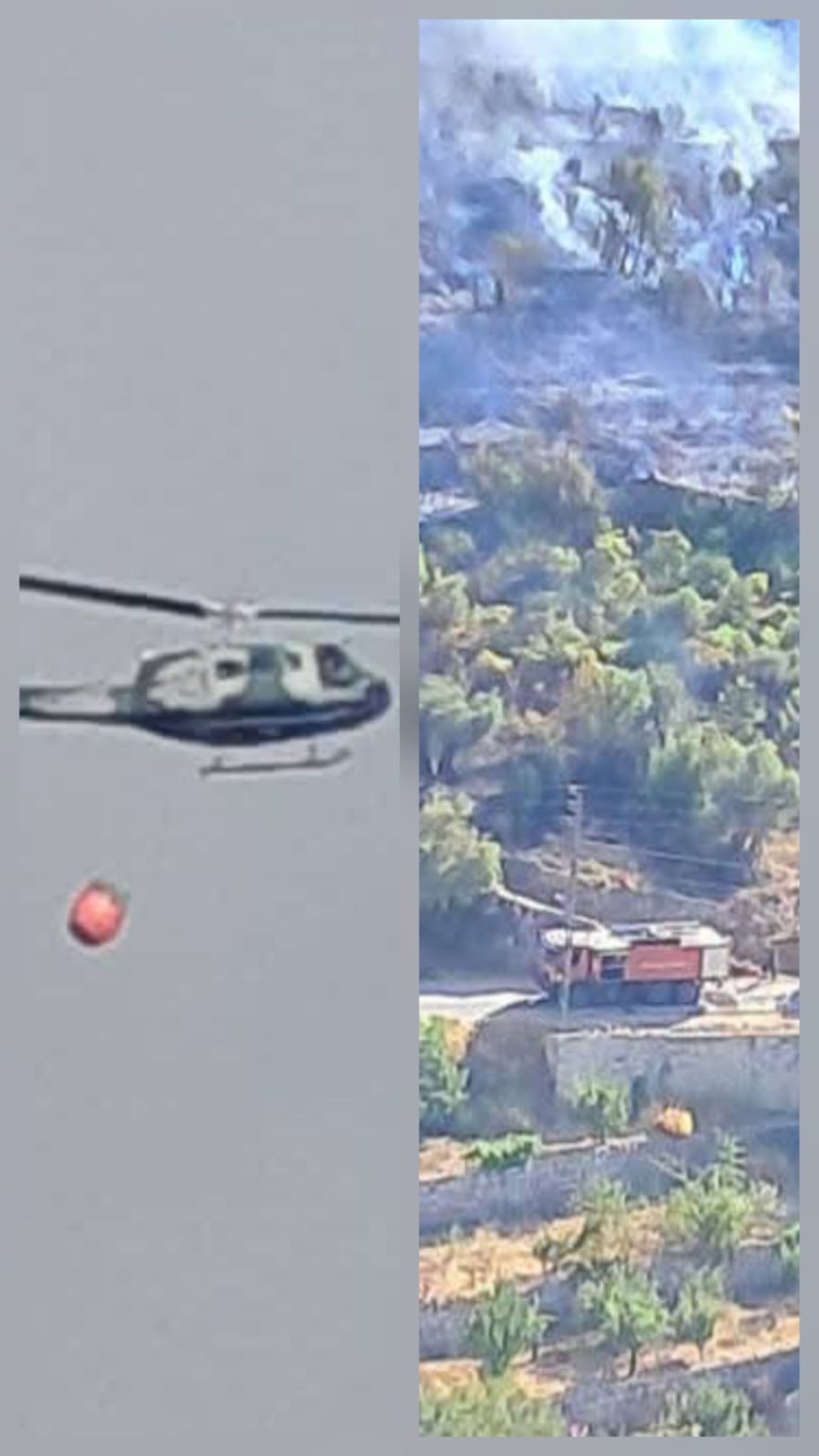 طوافة للجيش  تشارك في إخماد حريق بشعلة