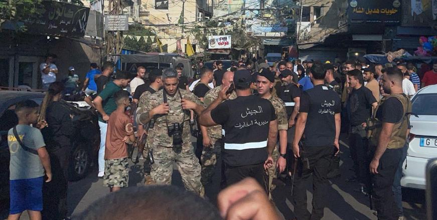 انتشار أمني أمام برج البراجنة  تمهيداً لعملية تسلّم السلاح الفلسطيني
