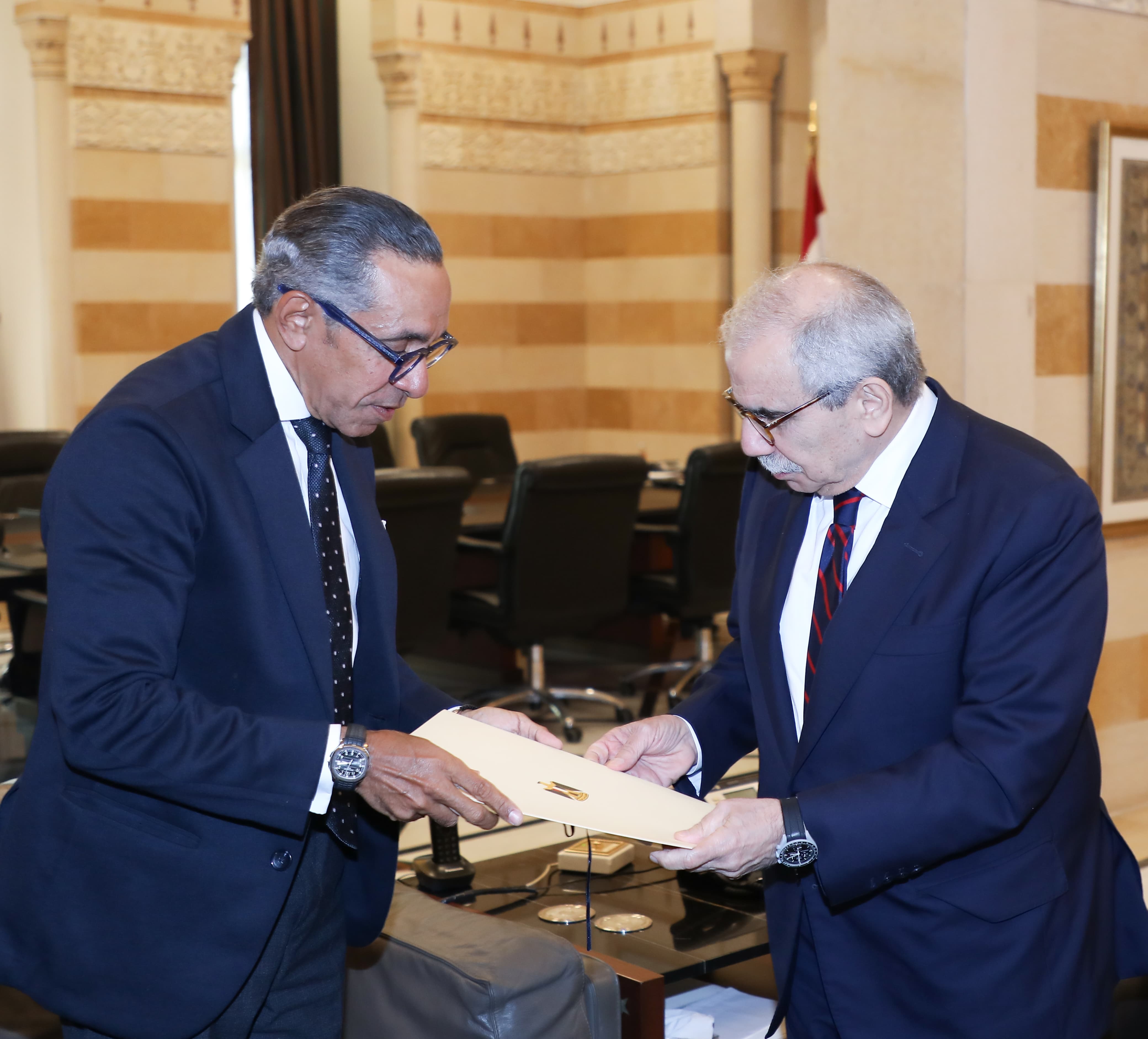 سلام التقى السفيرين الفرنسي والمصري في السراي الحكومي