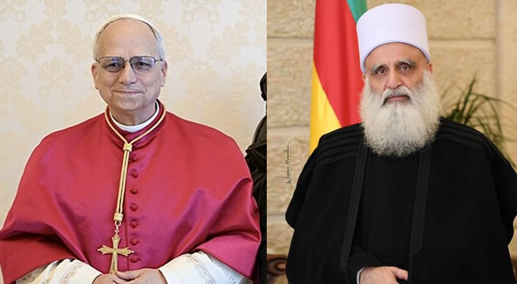 البابا لاون الرابع عشر لشيخ العقل: السلام هو الطريق الوحيد لضمان كرامة الشعوب وامنها