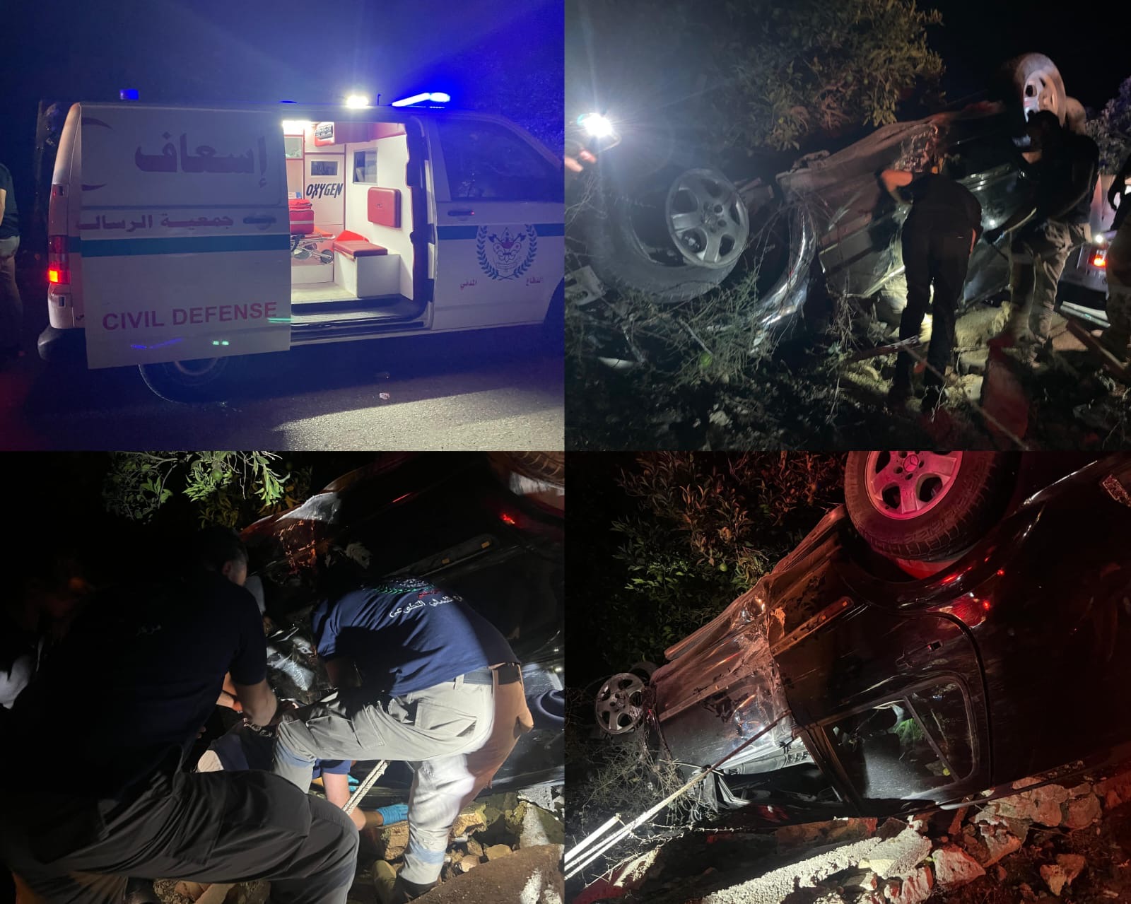 جريح في انقلاب سيارته داخل بلدة البرج الشمالي