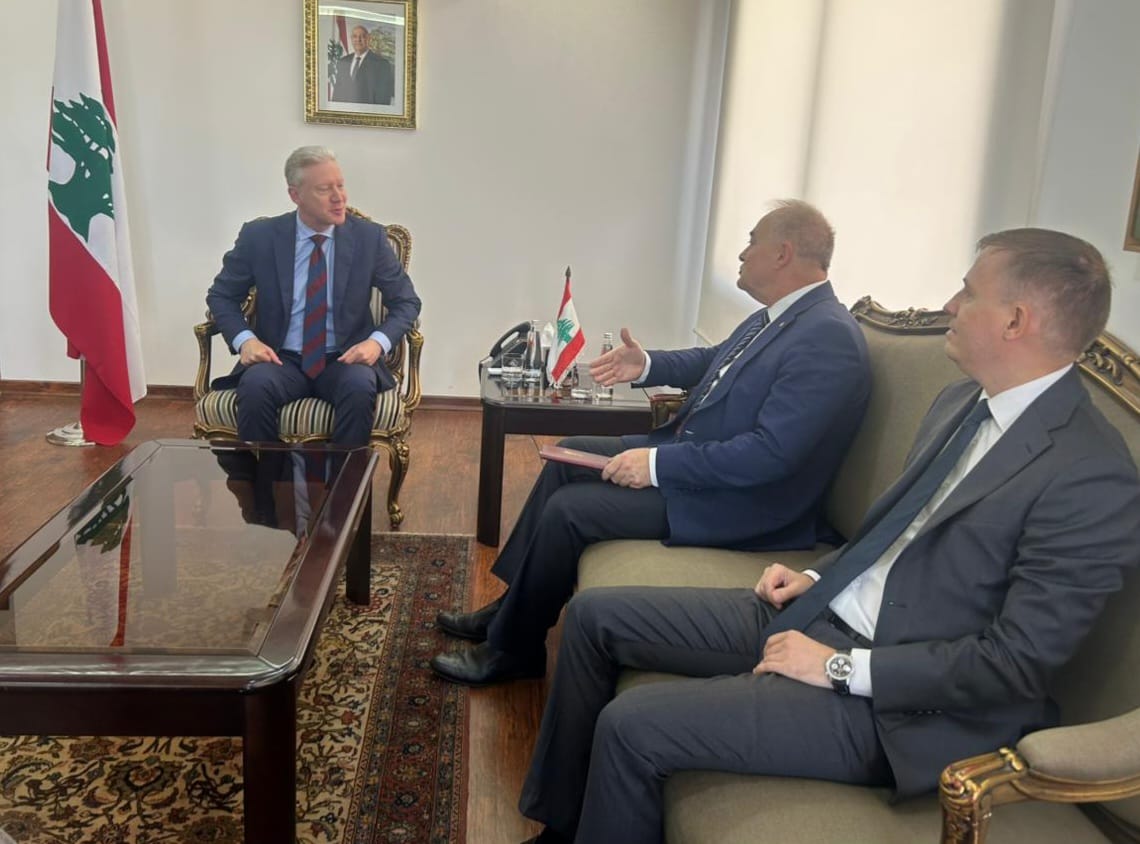 رجي يستقبل روداكوف وهينيس بلاسخارت: تهنئة روسية بعيد الاستقلال وبحث في قرار مجلس الأمن وتطورات المنطقة