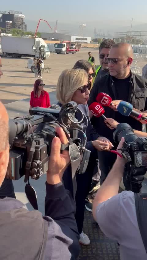 وصول السيدة الأولى إلى ساحة البيال لمتابعة استعدادات زيارة البابا الى لبنان