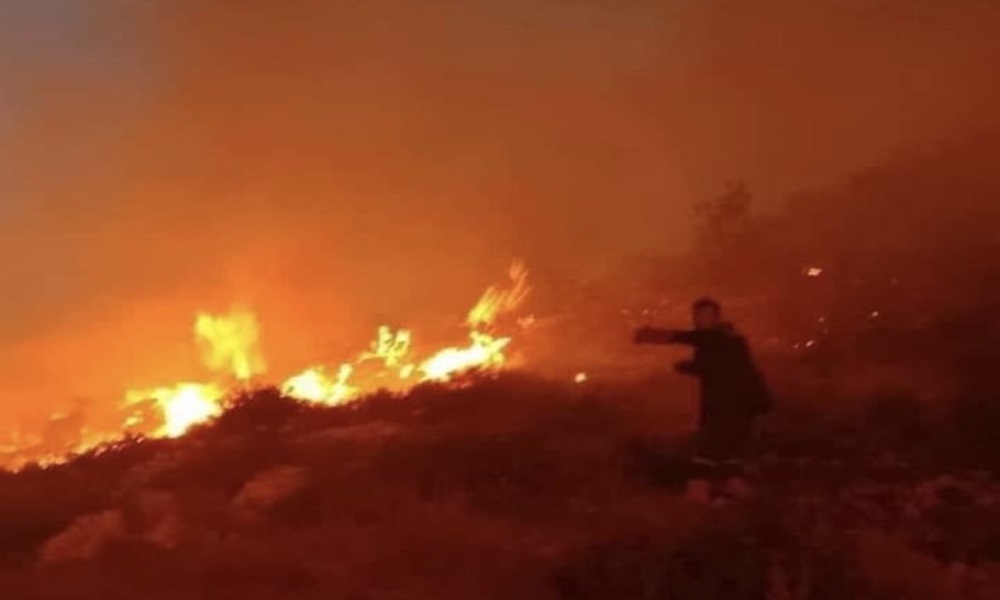 احتراق محل مفروشات على اوتوستراد البيسارية