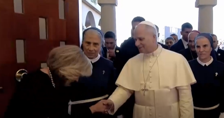 اللبنانية الاولى شاركت  في لقاء البابا في مستشفى دير راهبات الصليب