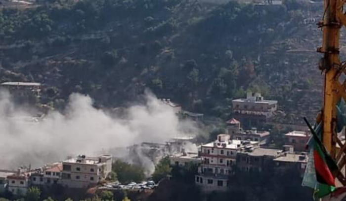 غارة على  مدخل بلدة مشغرة الشمالي