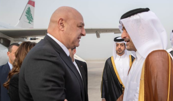 عون وصل الى الدوحة لإجراء محادثات مع امير قطر